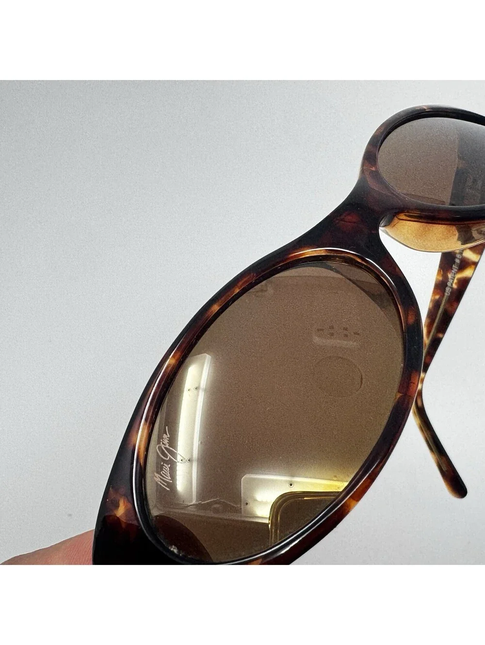 Vintage Maui Jim MJ125-10 Tortoise Polarized Sunglasses Brown Lenses Italy Rare